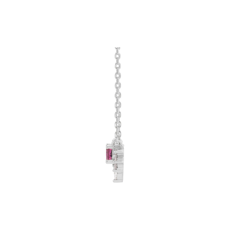 Natural Pink Tourmaline and Diamond Necklace