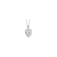 Natural White Diamond Radiant Heart Pendant