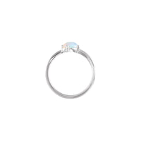 Oval Ethiopian Opal and White Diamond Bypass Ring