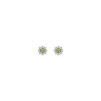 Peridot Petite Flower Stud Earrings