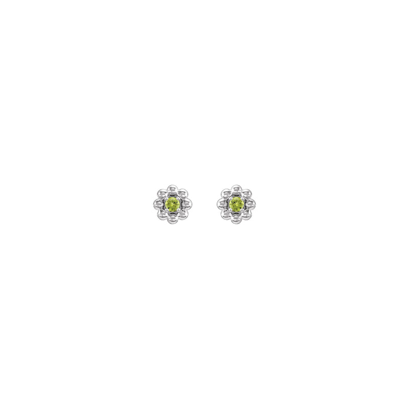 Peridot Petite Flower Stud Earrings