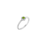 Peridot and Diamond French-Set Halo Ring