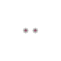 Pink Tourmaline Petite Flower Stud Earrings