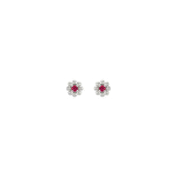 Ruby Petite Flower Stud Earrings