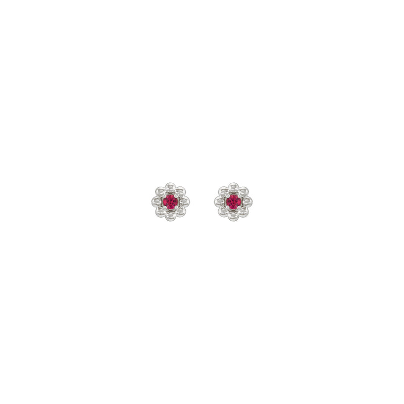 Ruby Petite Flower Stud Earrings