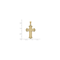 2D Filigree Center Block Cross Pendant (14K)