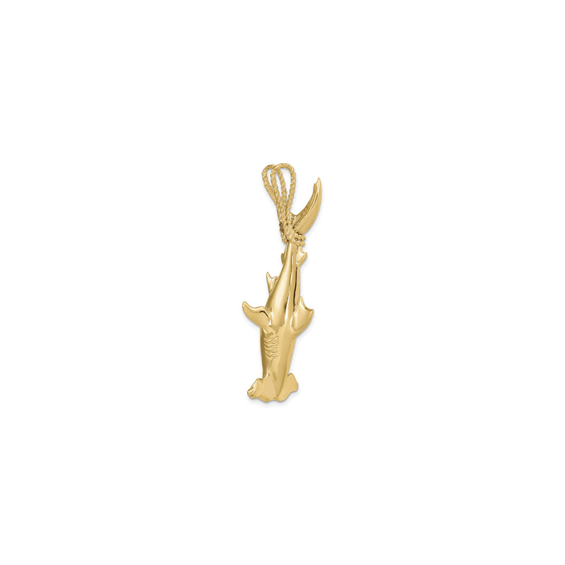 3-D Hammerhead Shark with Rope Pendant (14K)