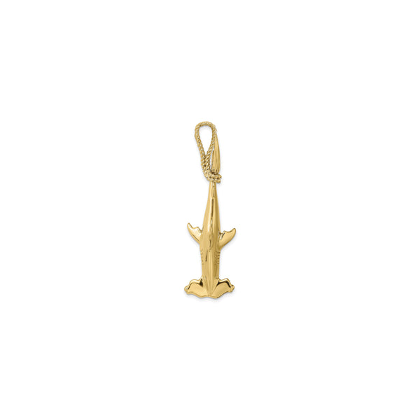 3-D Hammerhead Shark with Rope Pendant (14K)