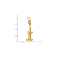 3-D Hammerhead Shark with Rope Pendant (14K)