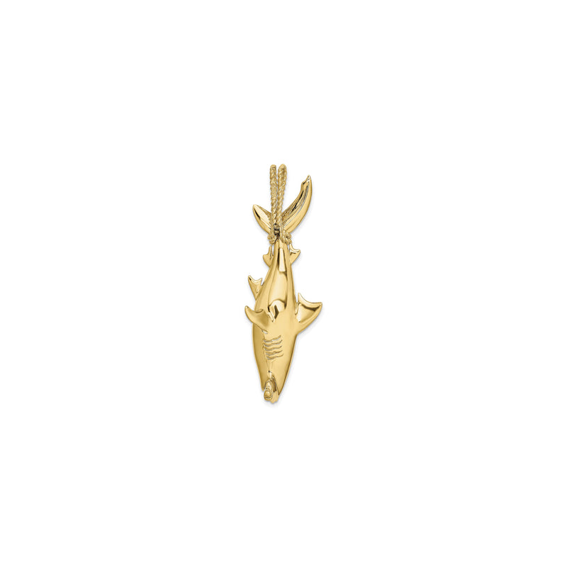 3-D Hammerhead Shark with Rope Pendant (14K)