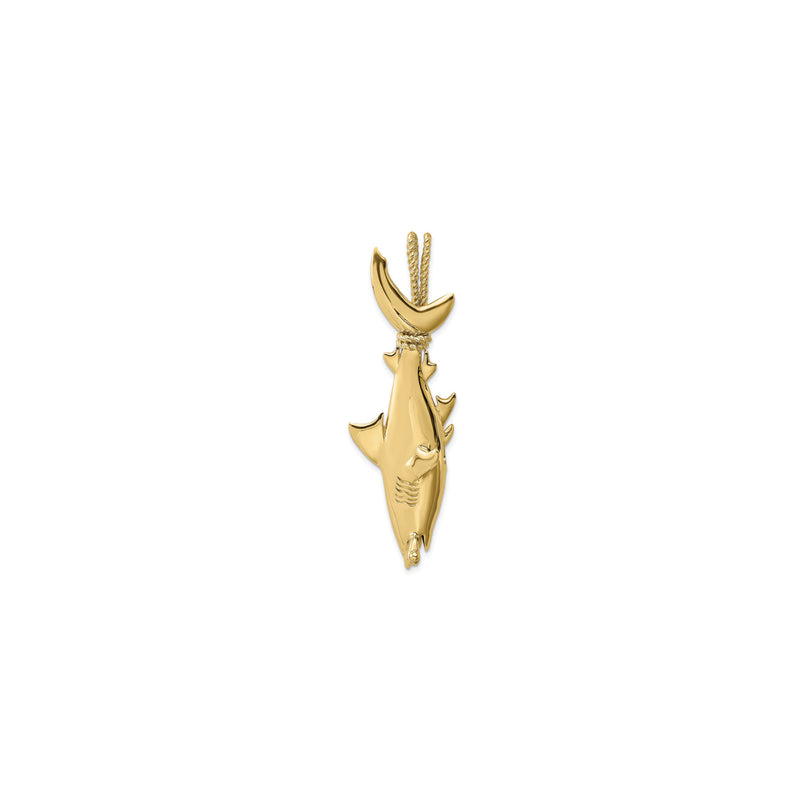 3-D Hammerhead Shark with Rope Pendant (14K)