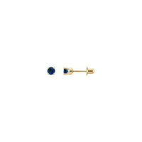 3 mm Round Natural Blue Sapphire Stud Earrings (14K)