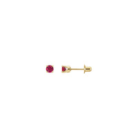 3 mm Round Natural Ruby Stud Earrings (14K)