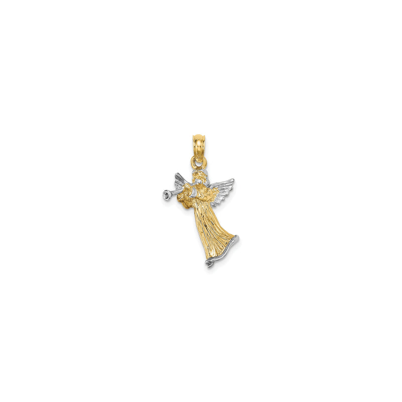 3D Angel Playing Trumpet Pendant (14K)