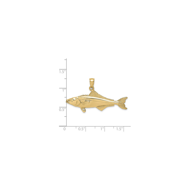 3D Cobia Fish Pendant (14K)