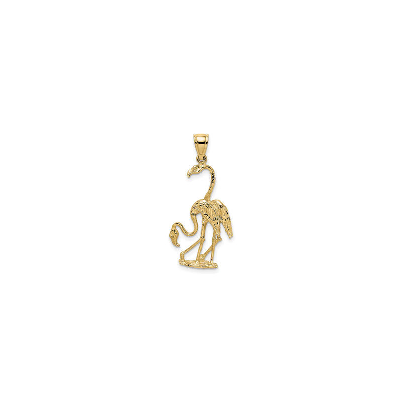 3D Double Flamingo Pendant (14K)