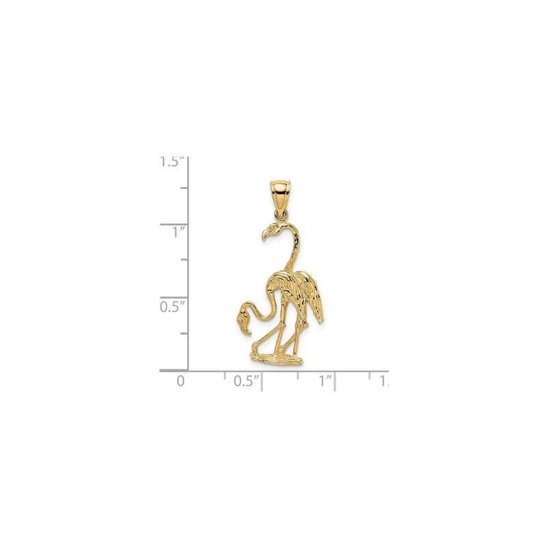 3D Double Flamingo Pendant (14K)