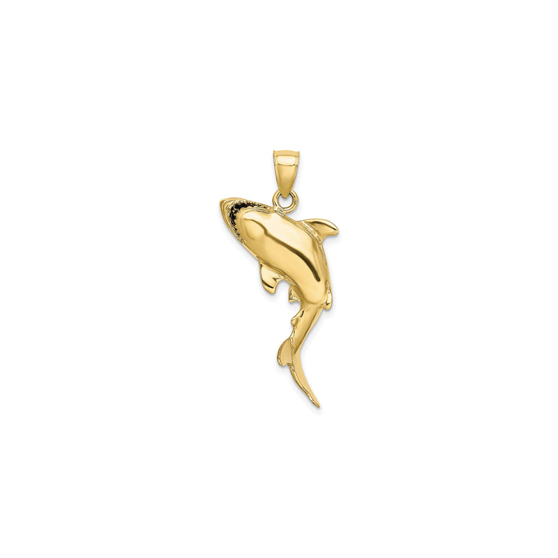 3D Leaping Great White Shark Pendant (14K)