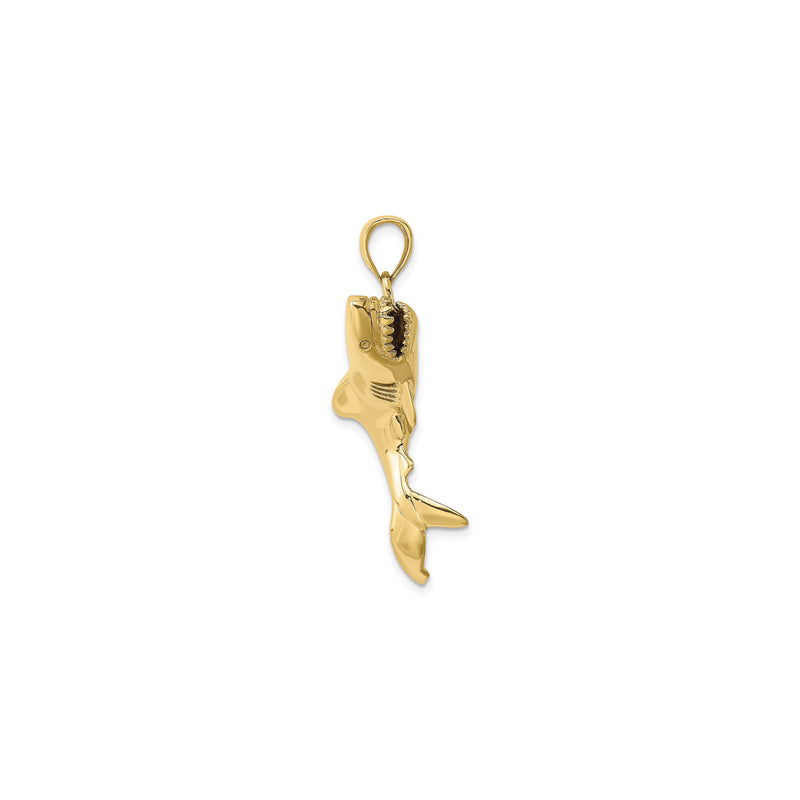 3D Leaping Great White Shark Pendant (14K)