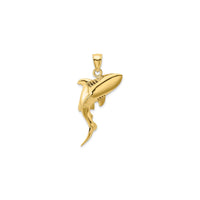 3D Leaping Great White Shark Pendant (14K)