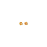 3.5 mm Round Citrine and Diamond Halo Stud Earrings