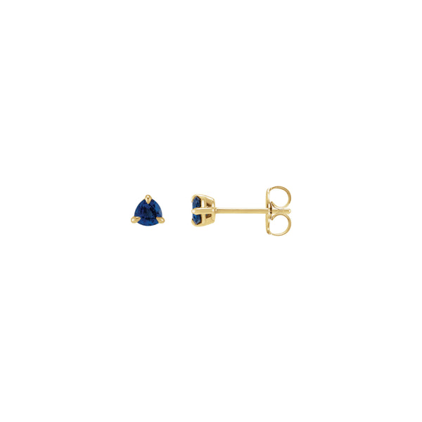 3.5 mm Trillion Cut Blue Sapphire Claw Earrings