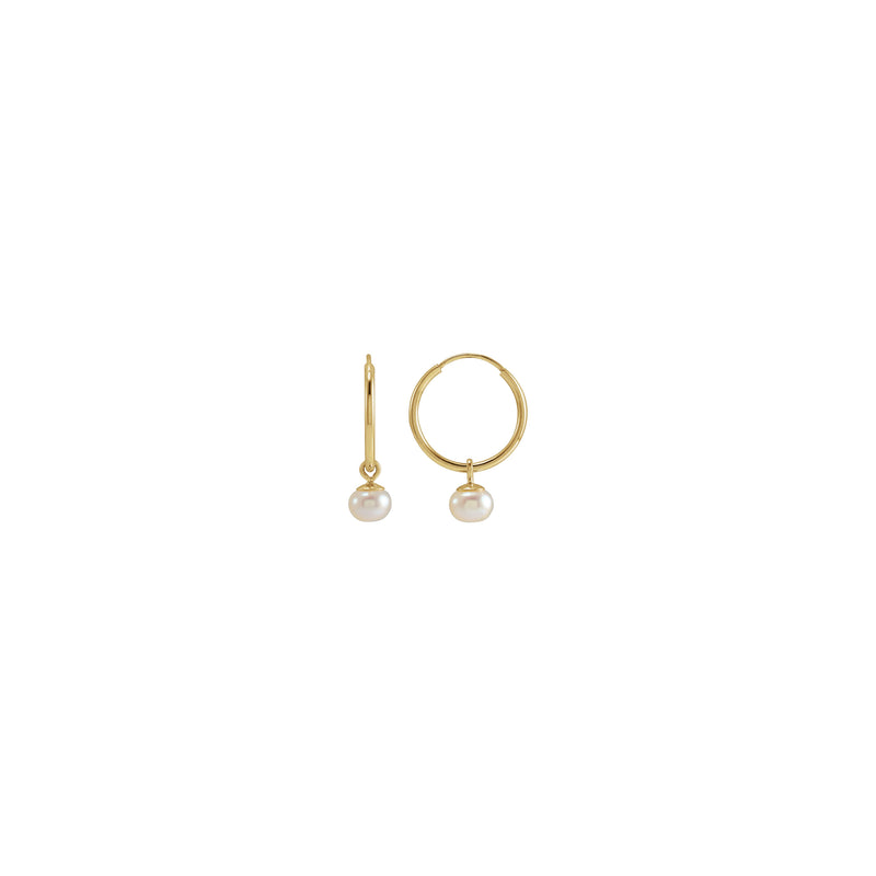 4 mm Freshwater Pearl Endless Hoop Earrings (14K)