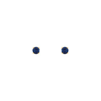 4 mm Round Natural Blue Sapphire Solitaire Stud Earrings (14K)