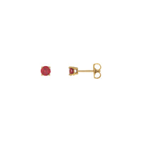 4 mm Round Natural Ruby Solitaire Stud Earrings (14K)