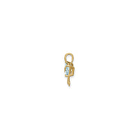 Aquamarine Bow Pendant (14K) side - Popular Jewelry - New York