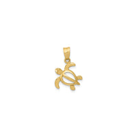 Baby Sea Turtle Outline Pendant (14K)