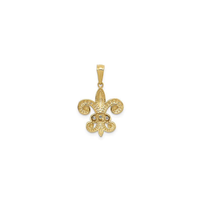 Beaded Fleur de Lis Diamond Pendant (14K)