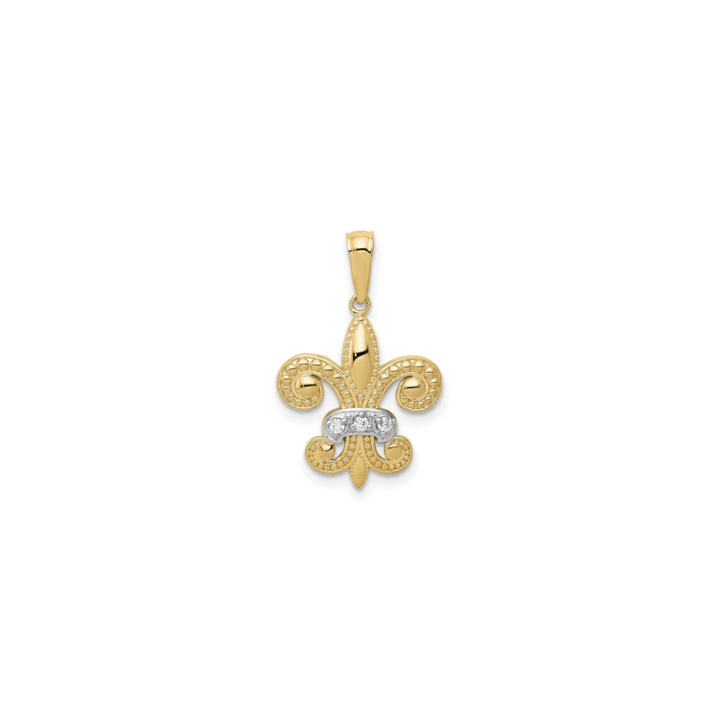 Beaded Fleur de Lis Diamond Pendant (14K)