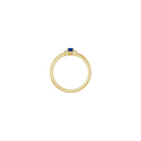 Blue Sapphire and Diamond French-Set Halo Ring