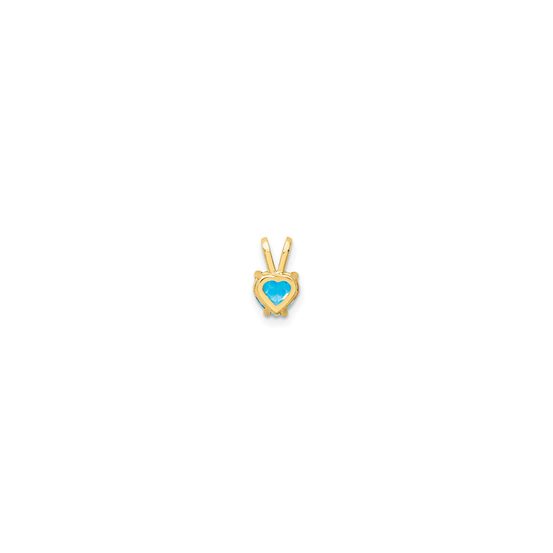 Blue Topaz Heart Solitaire Pendant (14K)