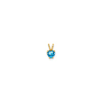 Blue Topaz Heart Solitaire Pendant (14K)