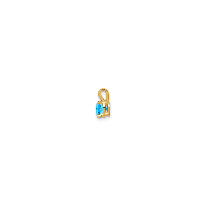 Blue Topaz Heart Solitaire Pendant (14K)