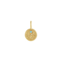 Blue Zircon and White Diamond Scorpio Zodiac Sign Pendant