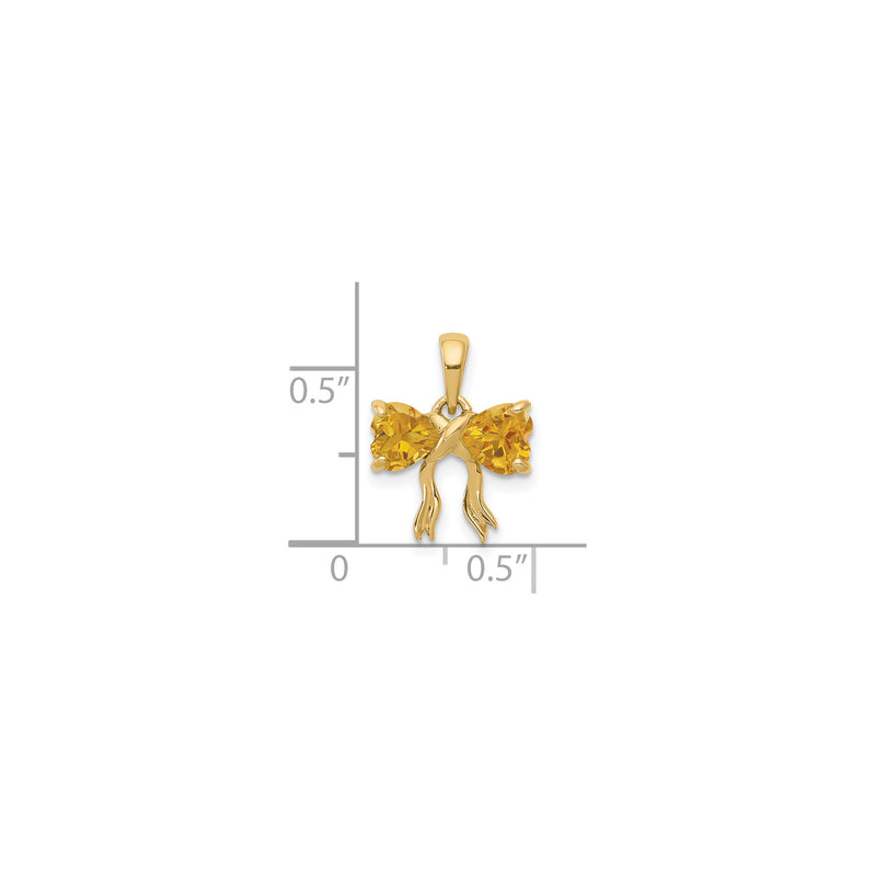 Citrine Bow Pendant (14K)