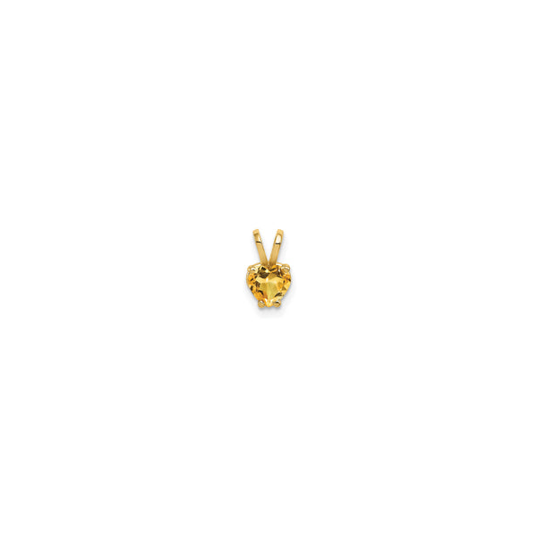 Citrine Heart Solitaire Pendant (14K)