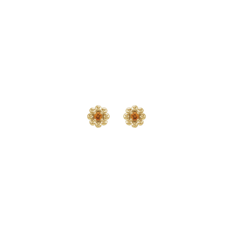 Citrine Petite Flower Stud Earrings