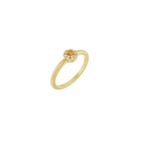 Citrine and Diamond French-Set Halo Ring