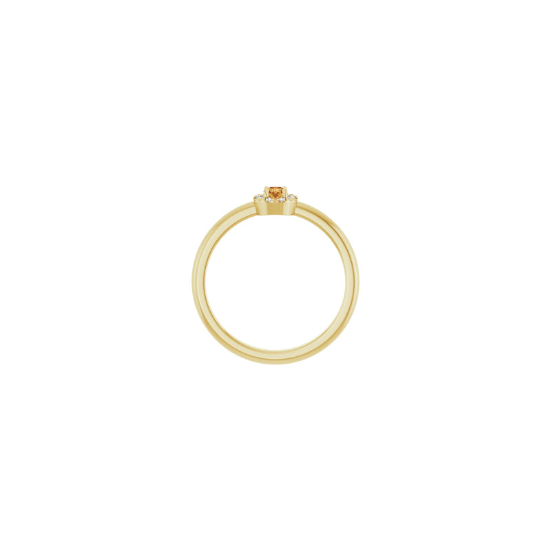 Citrine and Diamond French-Set Halo Ring