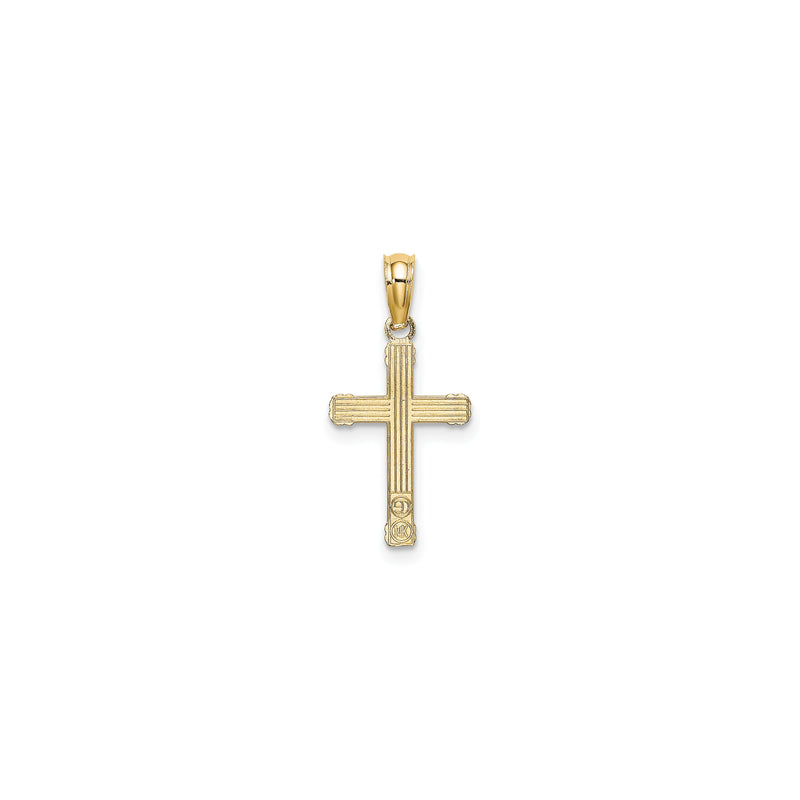 Clovers and Heart Cross Pendant (14K)