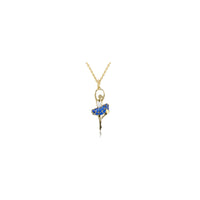 Dancing Ballerina Blue Enamel Necklace (14K)