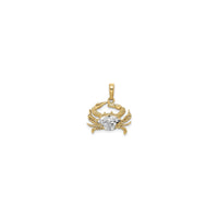 Diamond-cut Blue Crab Pendant (14K)