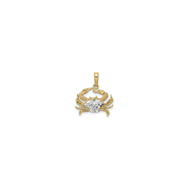 Diamond-cut Blue Crab Pendant (14K)