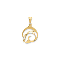 Dolphin Swirl Outline Pendant (14K)