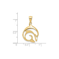 Dolphin Swirl Outline Pendant (14K)