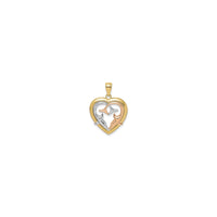 Dolphins In Heart Frame Pendant (14K)